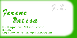 ferenc matisa business card